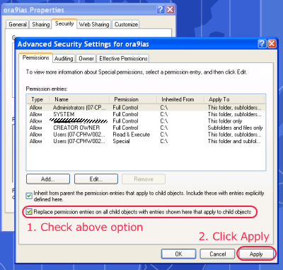 Folder - Properties - Security - Advanced