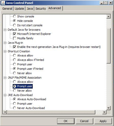 JNLP File/MIME Association JNLP File/MIME Association