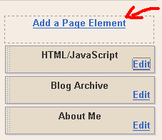  Blogger - Add a Page Element
